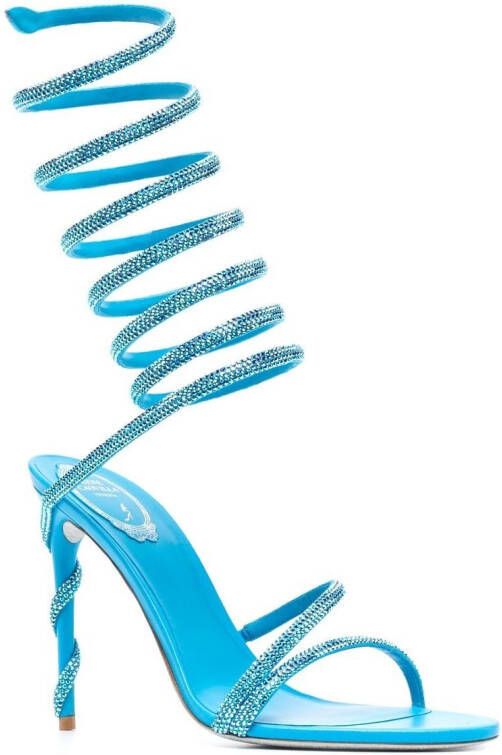 René Caovilla Rene 105mm satin sandals Blue
