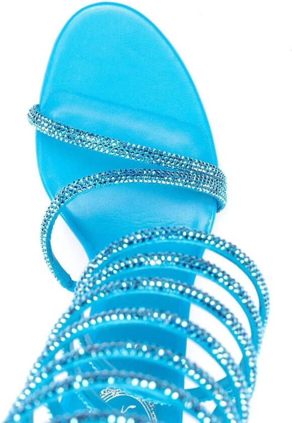 René Caovilla Rene 105mm satin sandals Blue