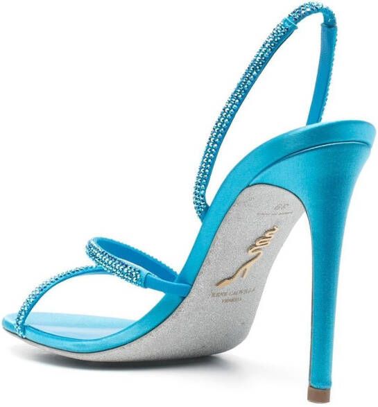 René Caovilla crystal-embellished slingback 110mm sandals Blue