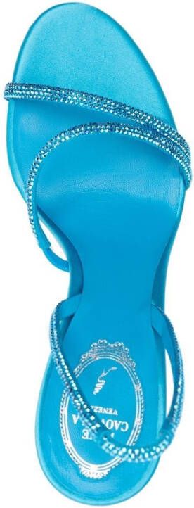 René Caovilla crystal-embellished slingback 110mm sandals Blue