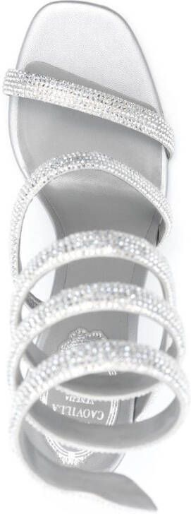 René Caovilla Cleo crystal-embellished 110mm sandals Grey