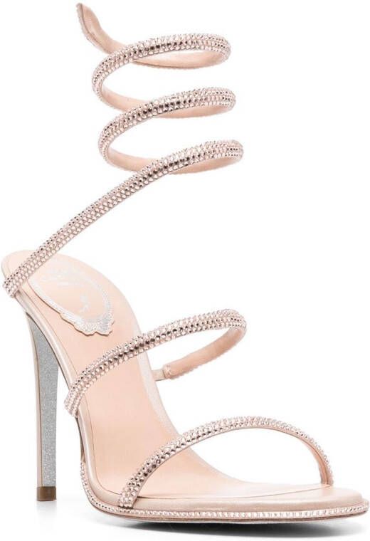 René Caovilla rhinestone- embellished 110mm stiletto sandals Pink