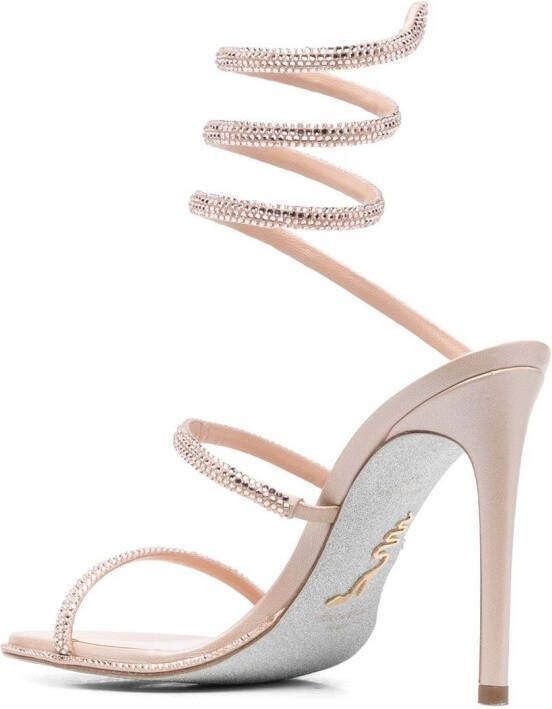 René Caovilla rhinestone- embellished 110mm stiletto sandals Pink