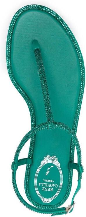 René Caovilla rhinestone-embellished sandals Green