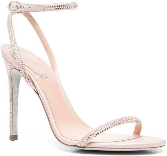 René Caovilla round-toe leather sandals Neutrals