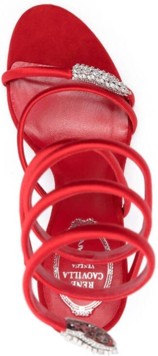 René Caovilla Serpent 105 mm sandals Red