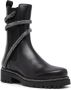 René Caovilla snake-embellished leather ankle boots Black - Thumbnail 2