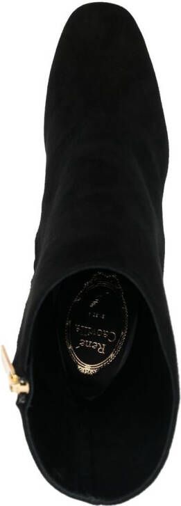 René Caovilla snake-embellished stiletto boots Black