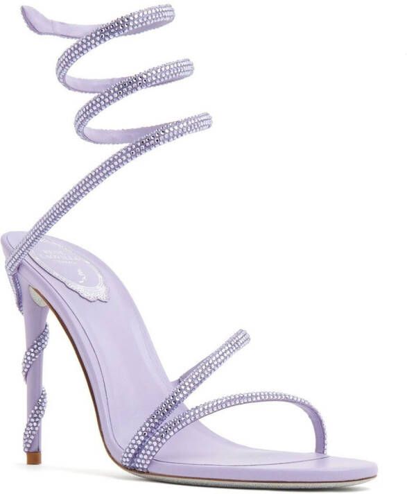 René Caovilla spiral-design heeled sandals Purple