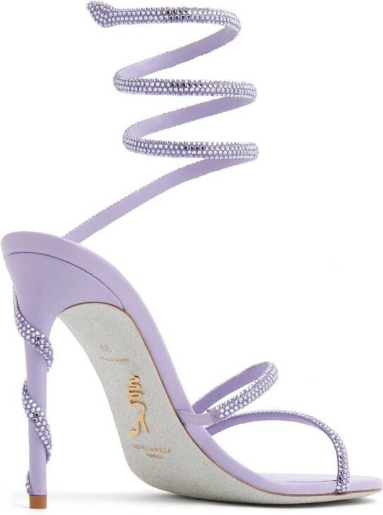 René Caovilla spiral-design heeled sandals Purple
