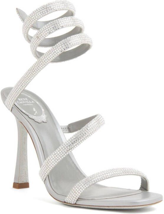 René Caovilla spiral-design heeled sandals Silver