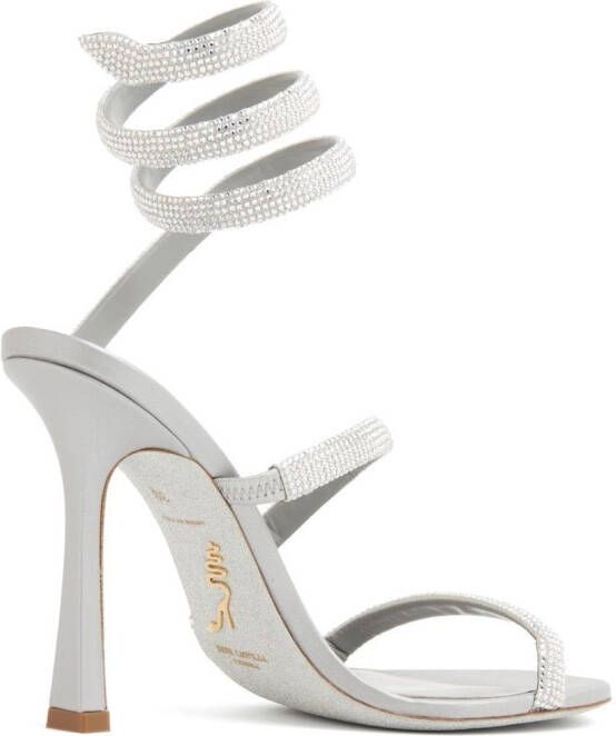 René Caovilla spiral-design heeled sandals Silver