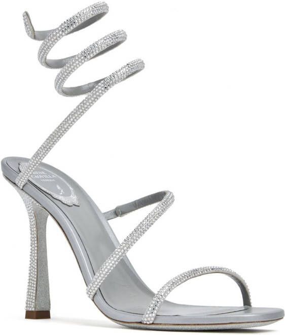 René Caovilla spiral-design heeled sandals Silver
