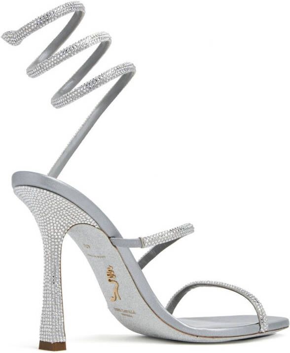 René Caovilla spiral-design heeled sandals Silver