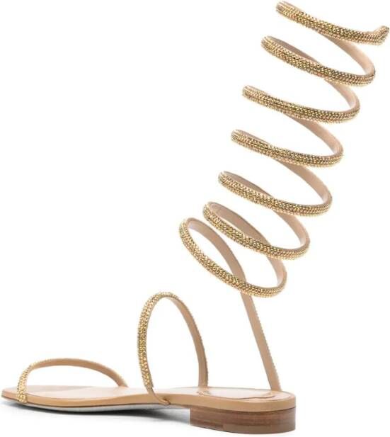 René Caovilla Supercleo leather sandals Gold