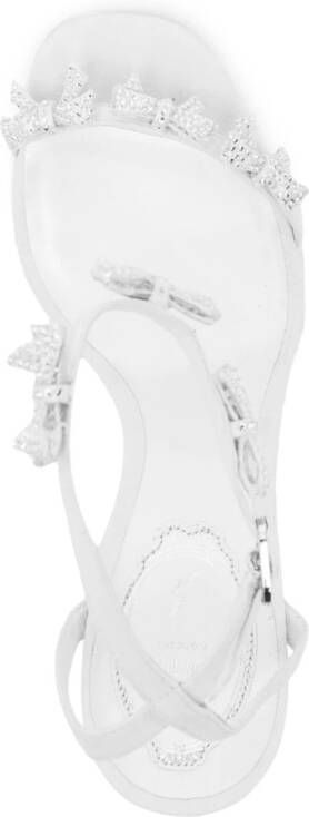 René Caovilla Triple Bow 90mm leather sandals White