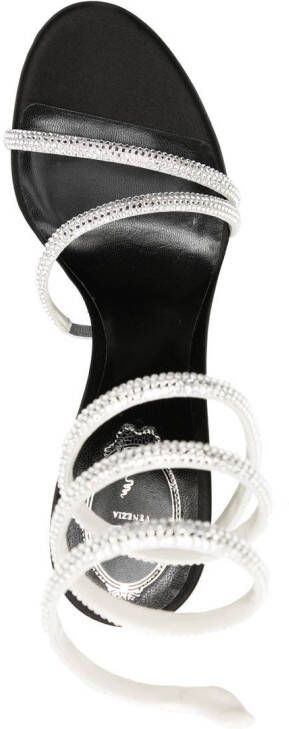 René Caovilla wraparound crystal-embellished sandals Silver