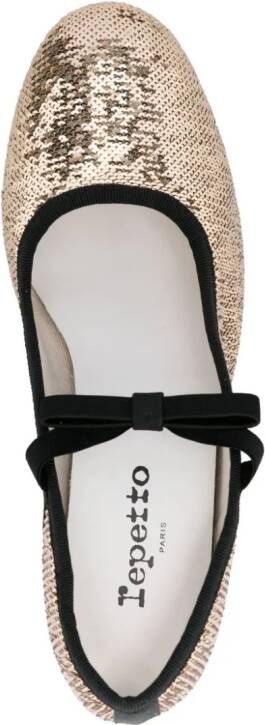 Repetto 45mm sequinned ballerina shoes Gold