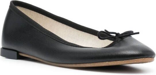 Repetto bow-detail leather ballerina shoes Black