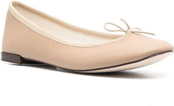 Repetto bow-detail leather ballerina shoes Neutrals