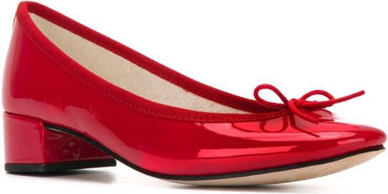 Repetto bow front low heel pumps Red