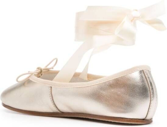 Repetto Sophia leather ballerina shoes Gold