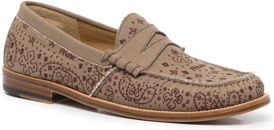 RHUDE bandana-print low-heel loafers Brown