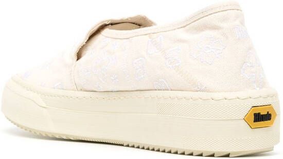 RHUDE embroidered-design slip-on sneakers White