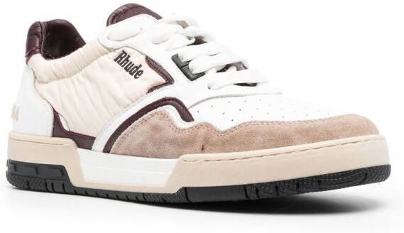 RHUDE lace-up logo-patch sneakers White