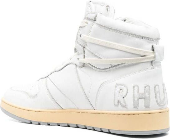 RHUDE logo patch hi-top sneakers White
