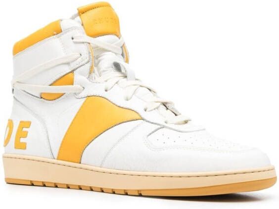 RHUDE logo patch high-top sneakers Yellow