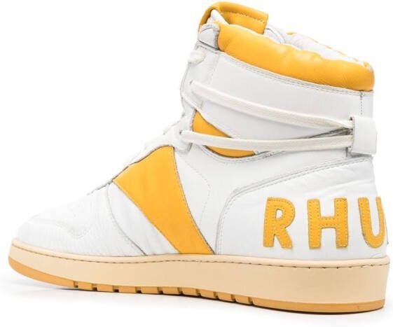 RHUDE logo patch high-top sneakers Yellow