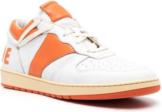 RHUDE logo-patch leather sneakers White