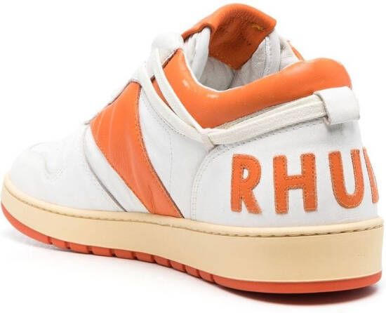 RHUDE logo-patch leather sneakers White