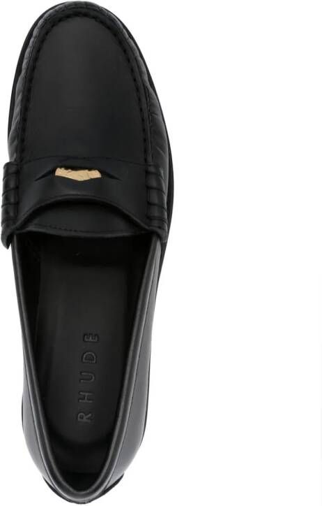 RHUDE penny-slot leather loafers Black