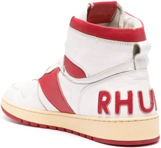 RHUDE Rhecess high-top leather sneakers Red
