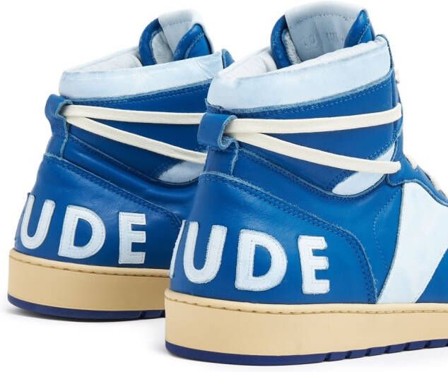 RHUDE Rhecess leather high-top sneakers Blue