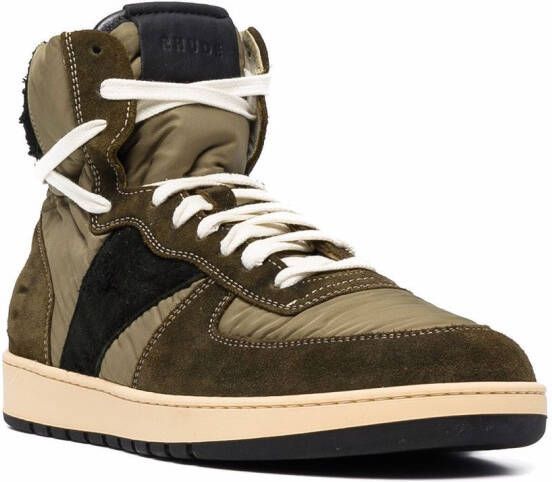 RHUDE Rhecess panelled high-top sneakers Green