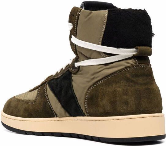 RHUDE Rhecess panelled high-top sneakers Green