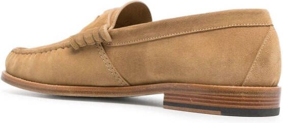 RHUDE strap-detail suede loafers Neutrals