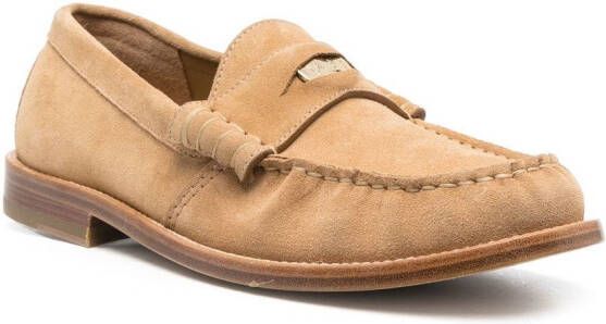 RHUDE suede penny loafers Brown