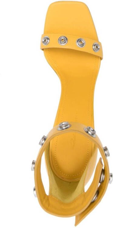 Rick Owens 100mm eyelet-detail sandals Yellow