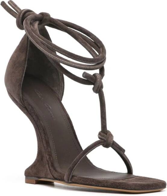 Rick Owens 115mm Cantilever suede sandals Brown