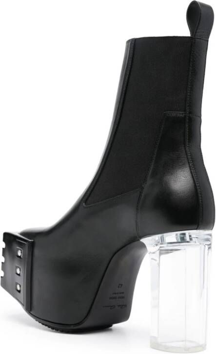 Rick Owens 120mm leather platform boots Black