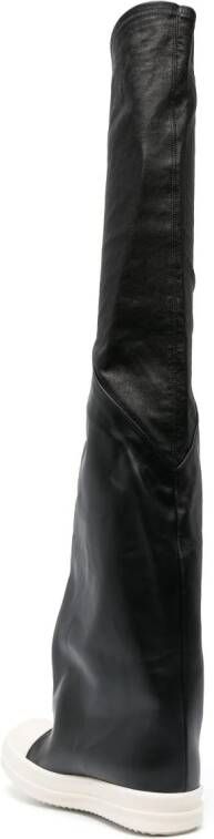 Rick Owens 30mm contrast-toe thigh-high boots Black