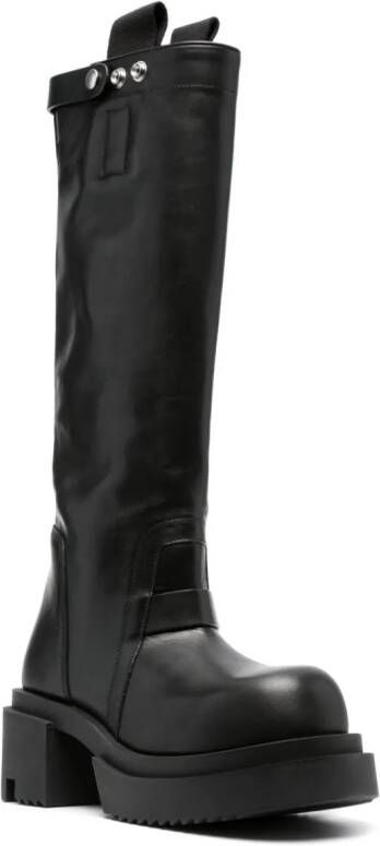 Rick Owens 80mm polished-leather knee-high boots Black