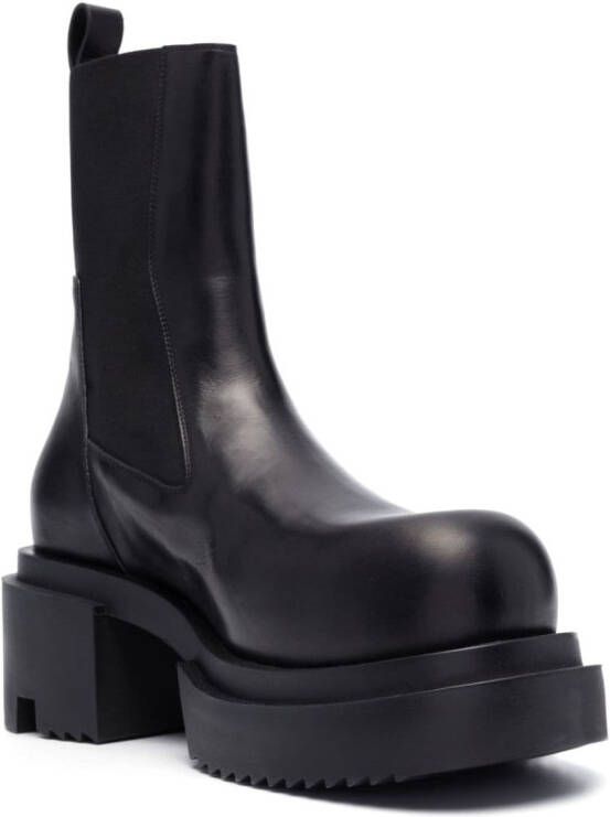 Rick Owens Beatle Bogun leather platform boots Black