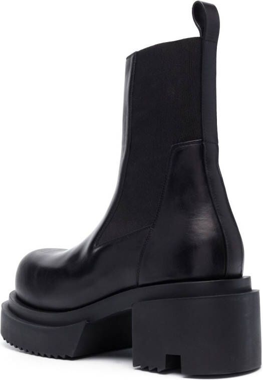 Rick Owens Beatle Bogun leather platform boots Black