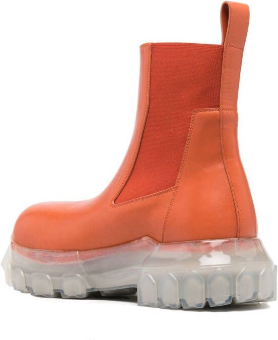 Rick Owens Beatle Bozo Tractor boots Orange