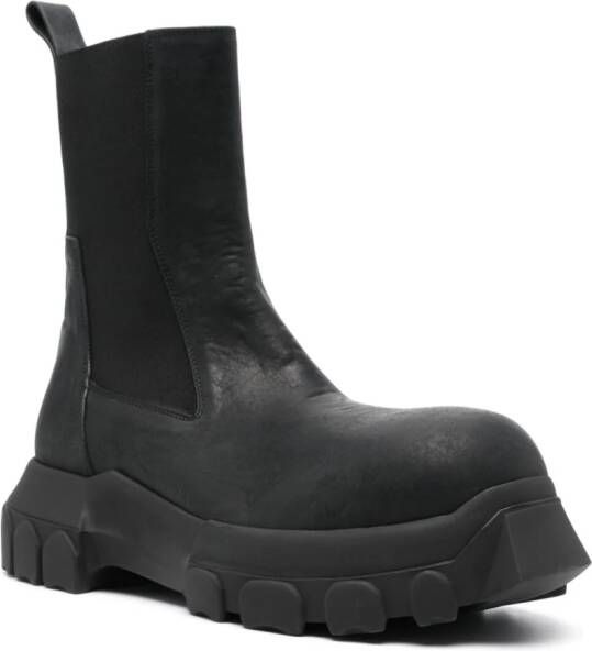 Rick Owens Beatle Bozo Tractor leather boots Black